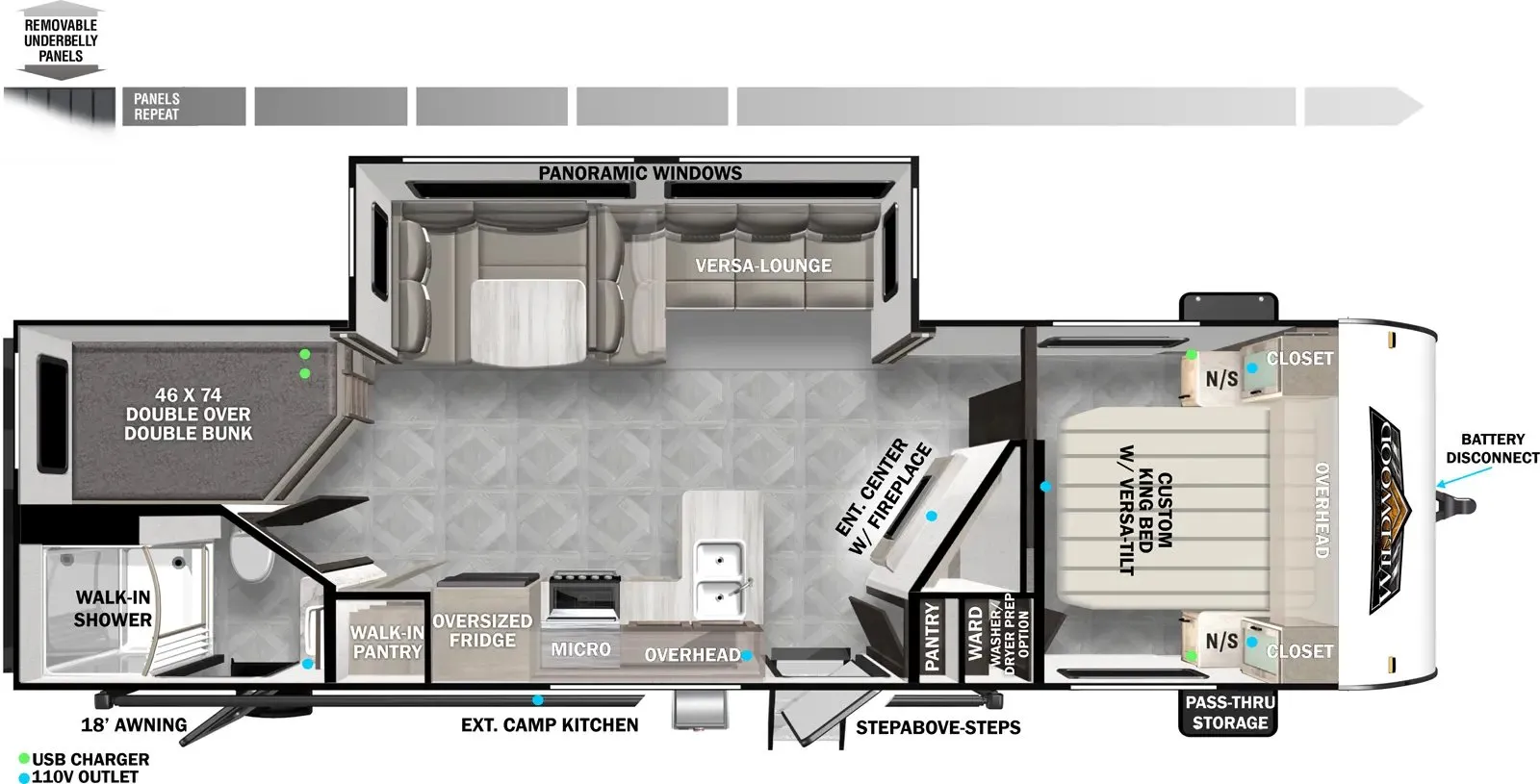 2024 Forest River Wildwood 26DBUD - Floor plan