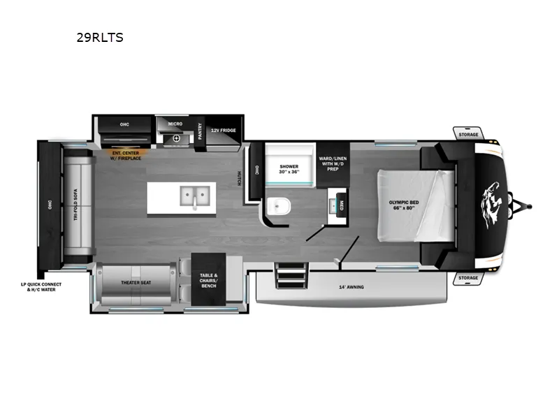 2026 Highland Ridge RV Roamer Light Duty 29RLTS floor plan
