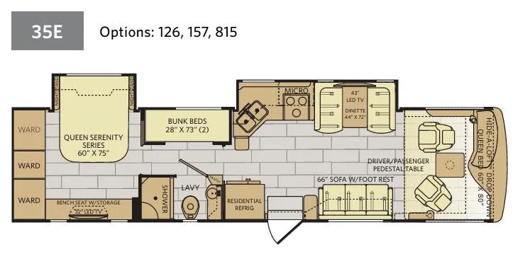Fleetwood Pace Arrow 35E floor plan