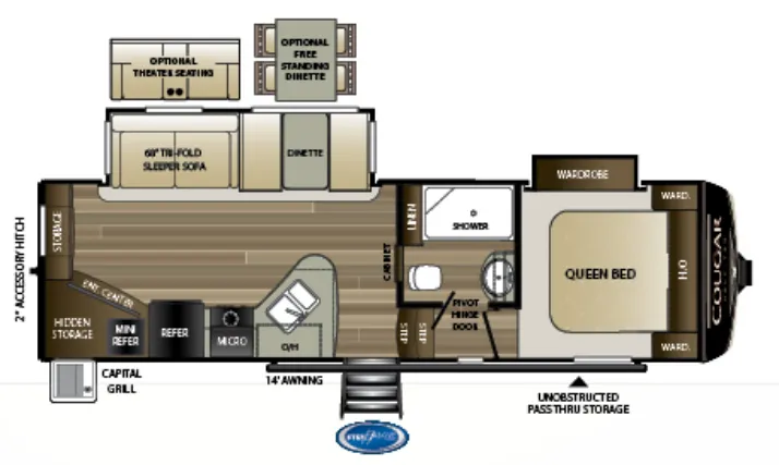 Keystone Cougar Half-Ton 25RESWE floor plan