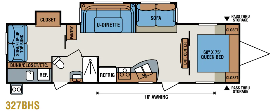 K-Z Spree 327BHS floor plan