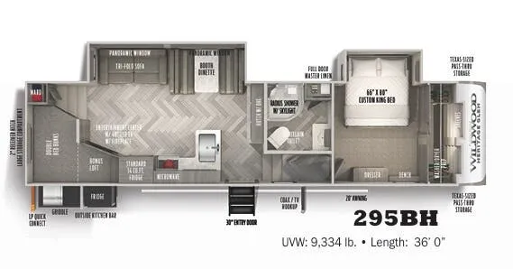 Forest River Wildwood Heritage Glen 295BH floor plan