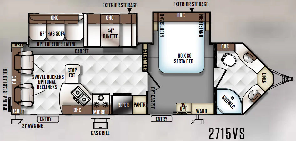 Forest River Rockwood Ultra V 2715VS floor plan