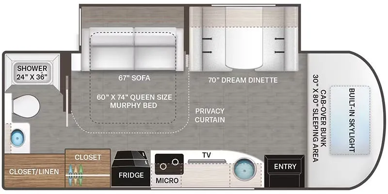 2024 Thor Motor Coach Delano 24FB - Floor plan
