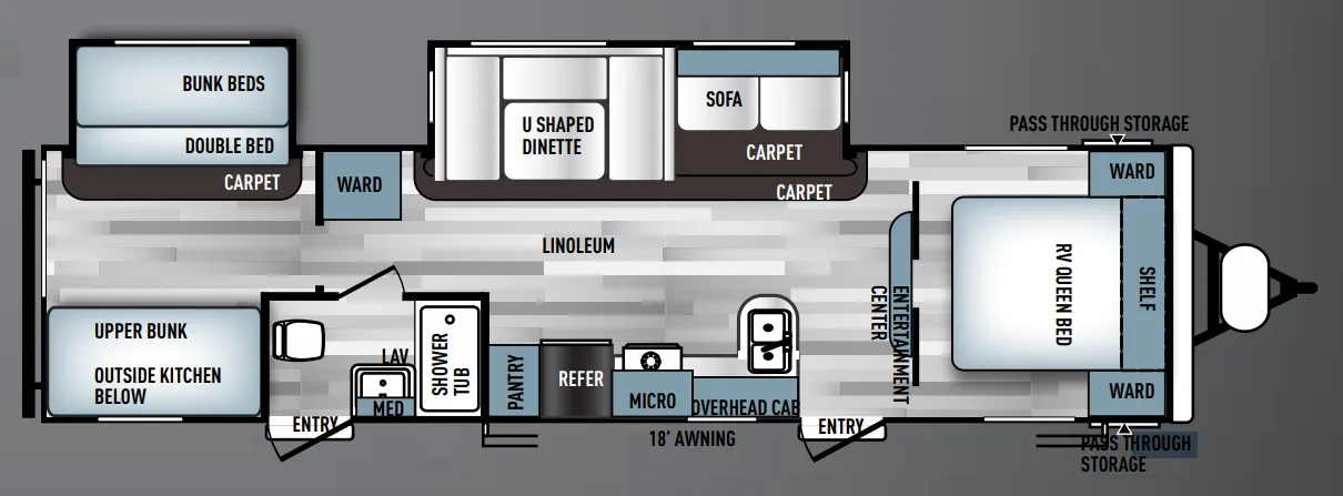 2017 Forest River Salem 32BHDS - Floor plan