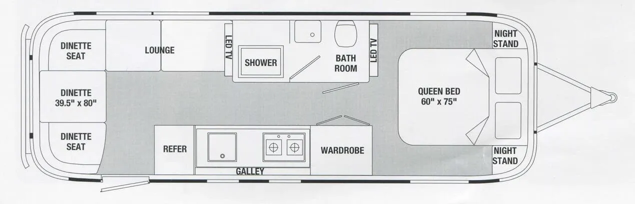 Airstream Land Yacht 28FB floor plan