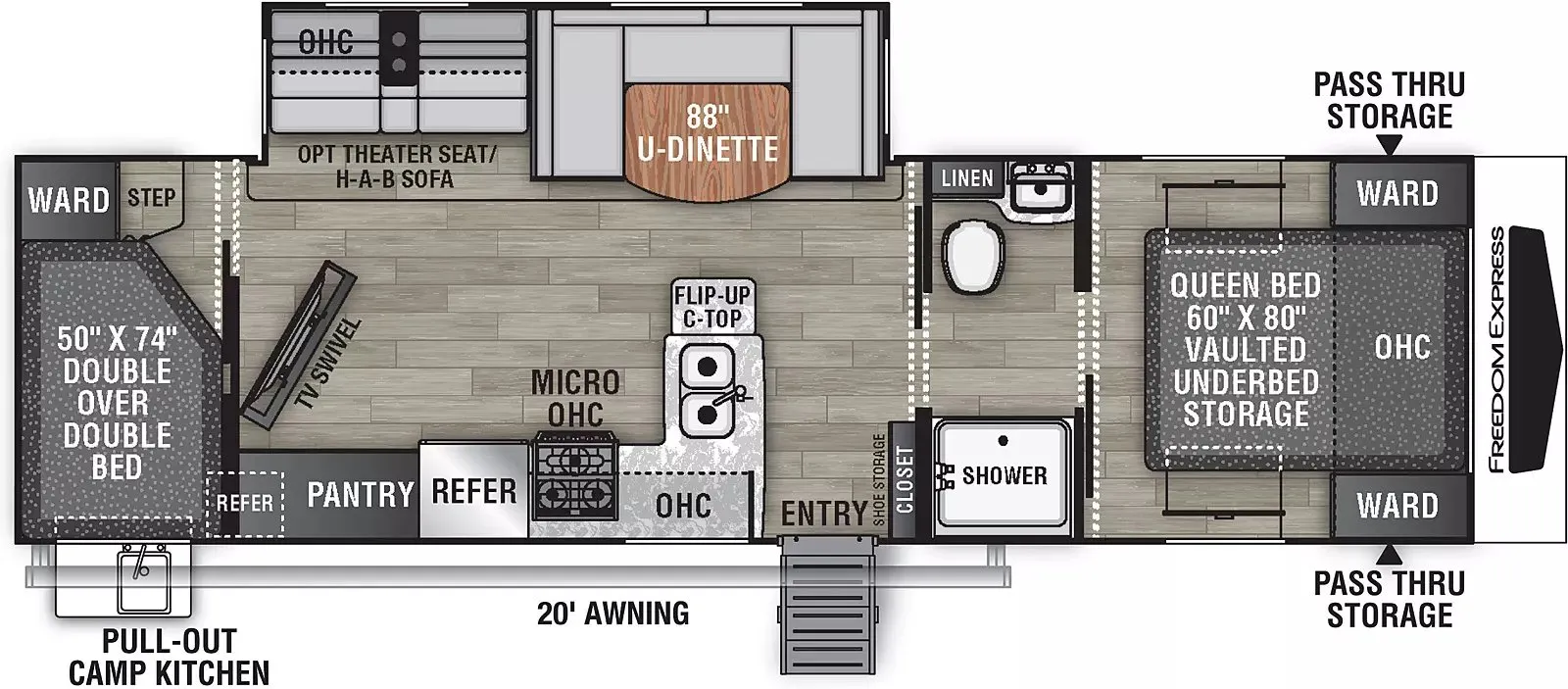 Coachmen Freedom Express 294BHDS floor plan