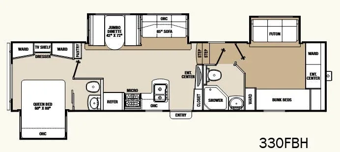 Coachmen Chaparral 330FBH floor plan