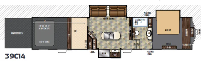 Forest River Vengeance Touring Edition 39C14 floor plan