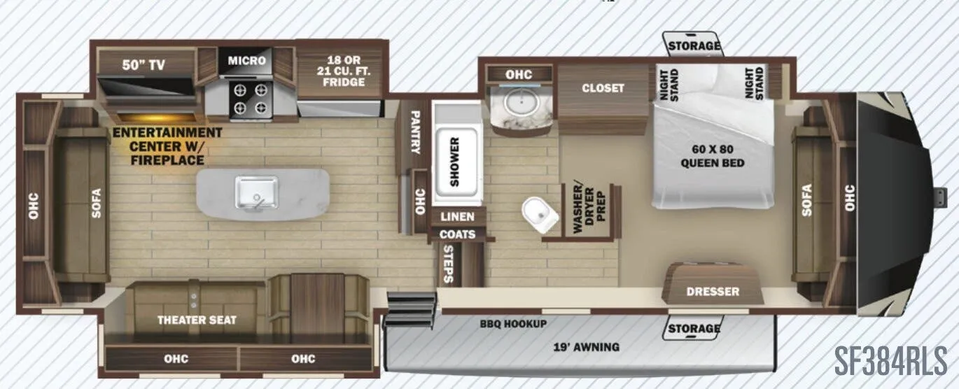 Highland Ridge Silverstar SF384RLS floor plan