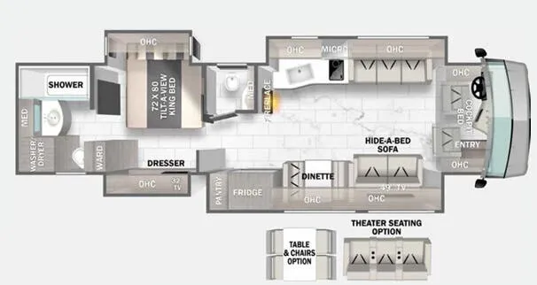 Forest River Berkshire XL 40D floor plan