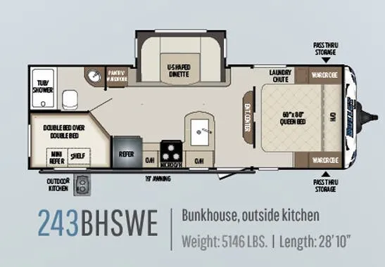 Keystone Bullet 243BHSWE floor plan