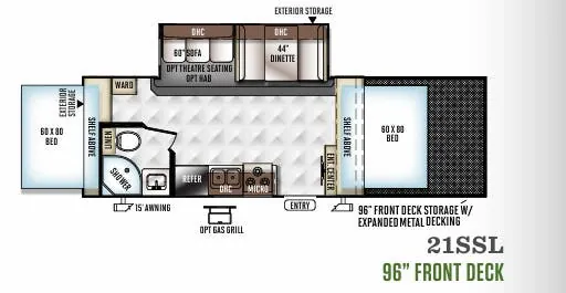 Forest River Flagstaff Shamrock 21SSL floor plan