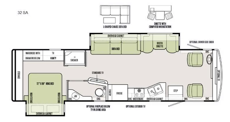 2016 Tiffin Open Road Allegro 32 SA floor plan