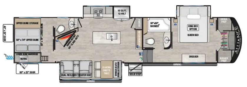 Alliance RV Avenue 36BRM floor plan