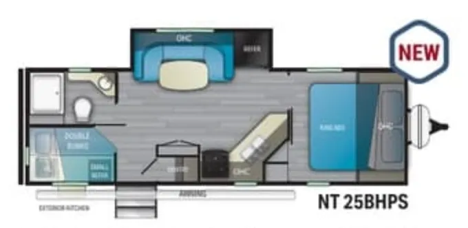 Heartland North Trail 25BHPS floor plan