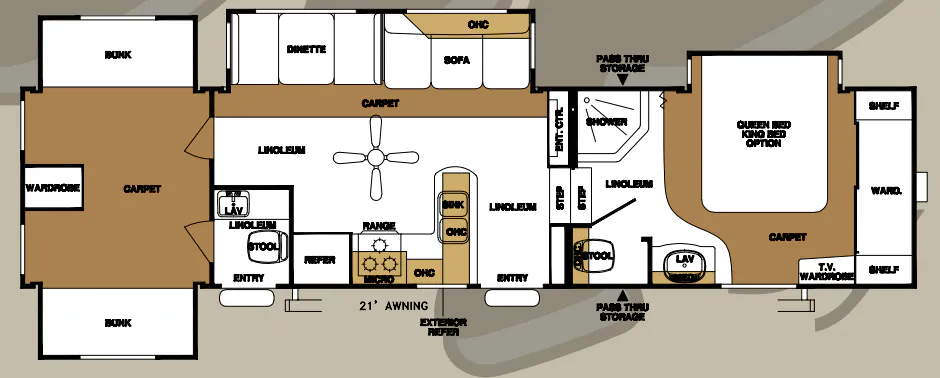 Forest River Sandpiper 335QBQ floor plan