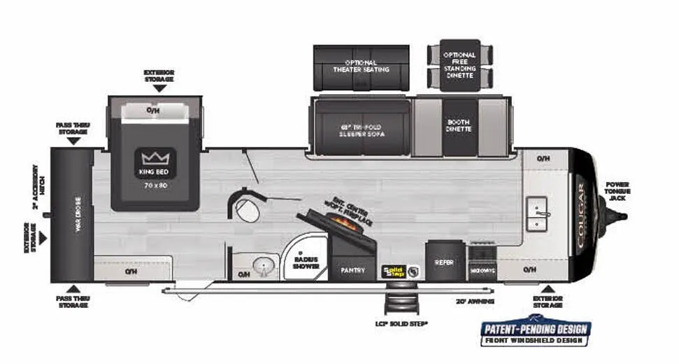 Keystone Cougar Half-Ton 29FKD floor plan