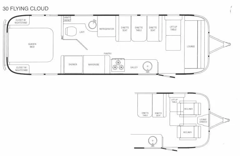 Airstream Flying Cloud 30 floor plan