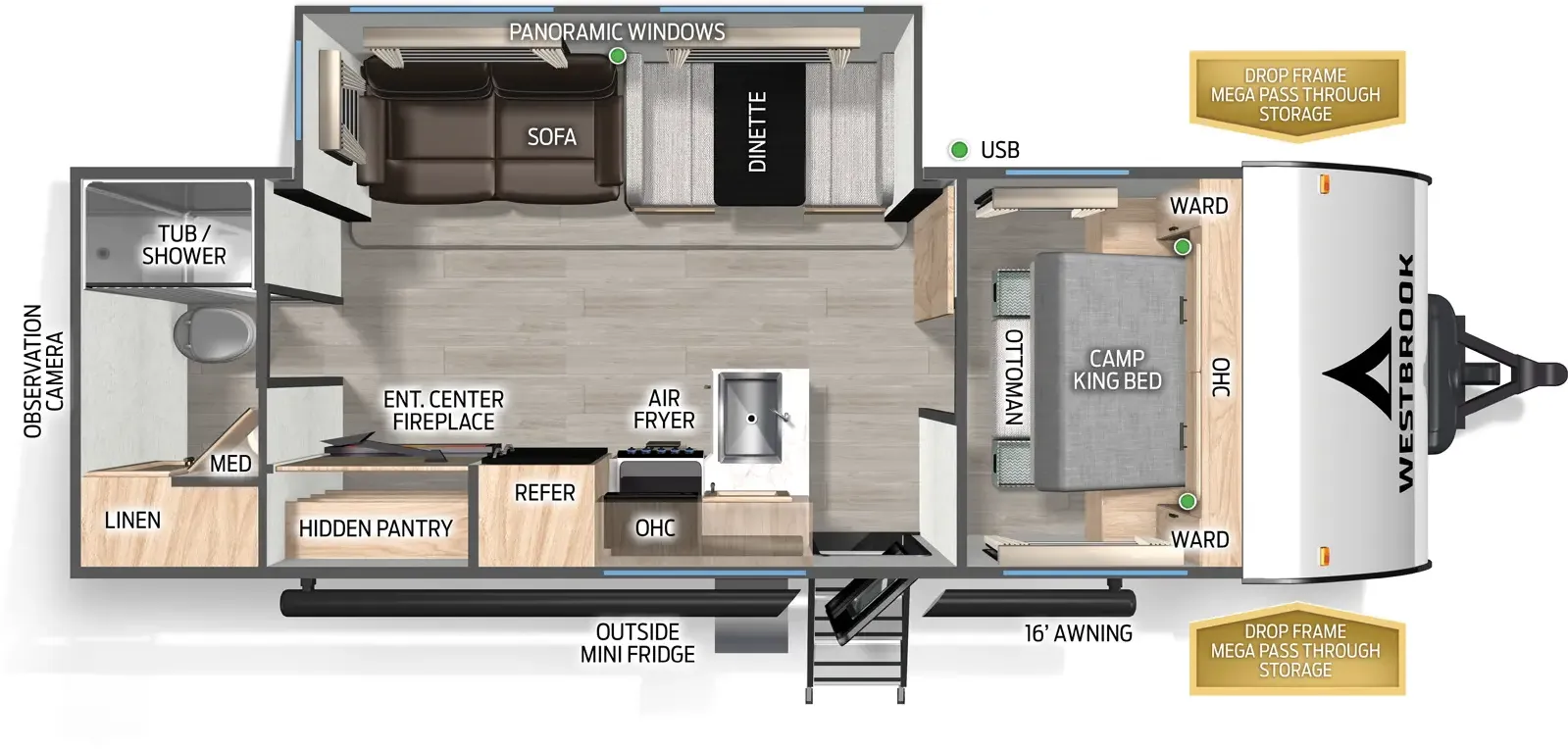 2026 Forest River Westbrook 26RBXC - Floor plan