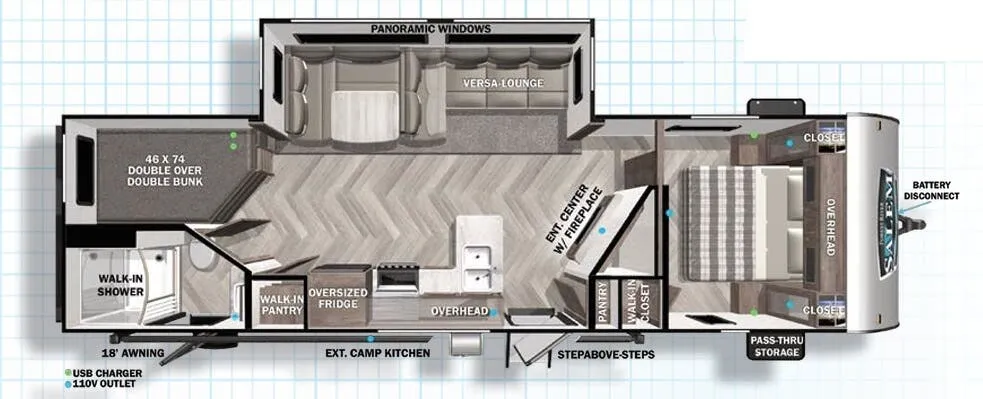 Forest River Salem 26DBUD floor plan