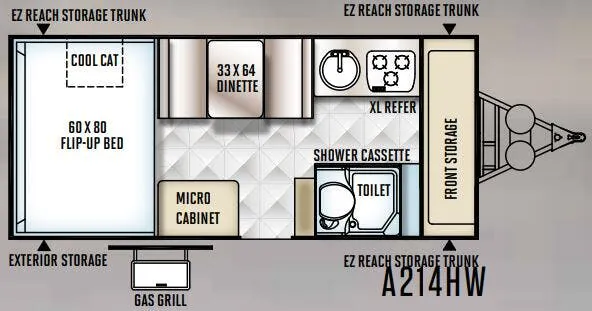 Forest River Rockwood Hard Side A214HW floor plan