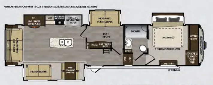 Keystone Avalanche 365MB floor plan