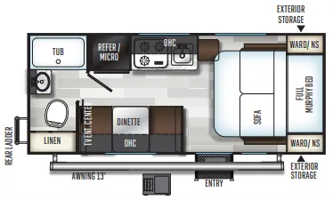 Forest River Flagstaff E-Pro E19FD floor plan