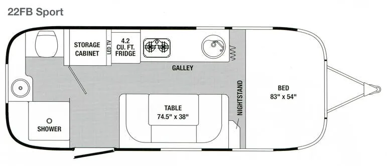Airstream Sport 22FB floor plan