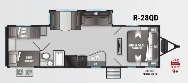 Cruiser RV Radiance R-28QD floor plan