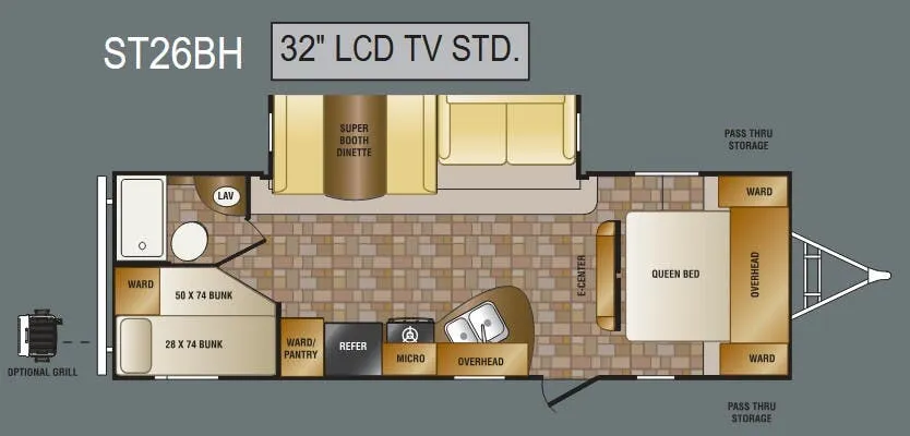 CrossRoads Sunset Trail Lite Weight ST26BH floor plan