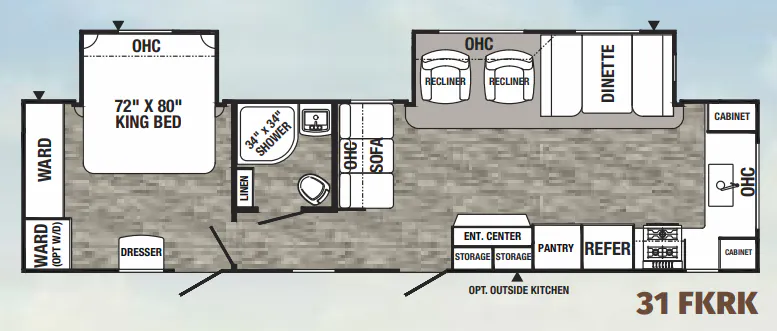 Palomino Puma 31FKRK floor plan