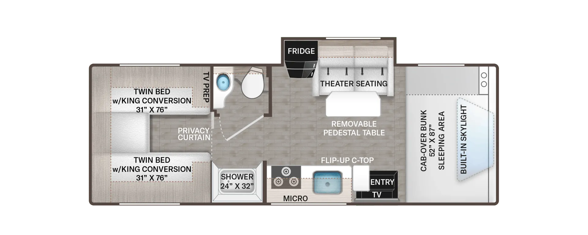 Thor Motor Coach Echelon Sprinter GL24 floor plan