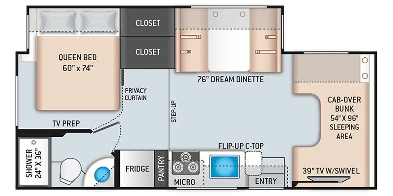 Thor Motor Coach Coleman 24CM floor plan