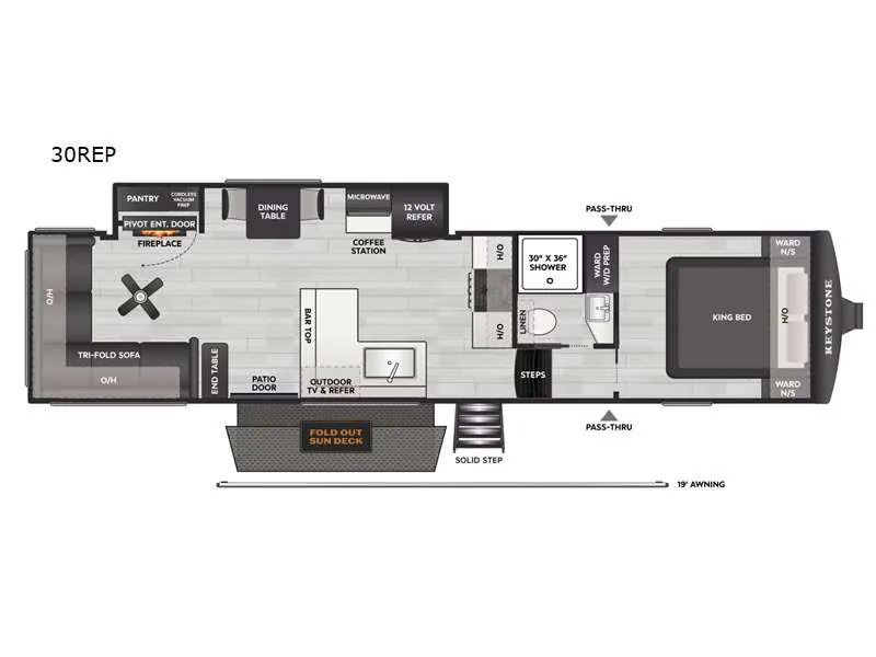2026 Keystone RV Cougar Half-Ton 30REP - Floor plan