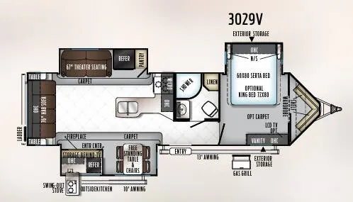Forest River Rockwood Windjammer 3029V floor plan