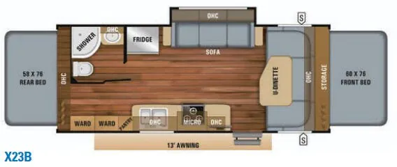 Jayco Jay Feather Hybrid X23B floor plan