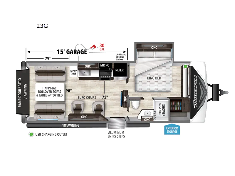 2022 Grand Design Momentum G-Class 23G - Floor plan