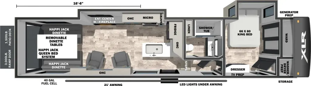 2026 Forest River XLR 32W17 floor plan