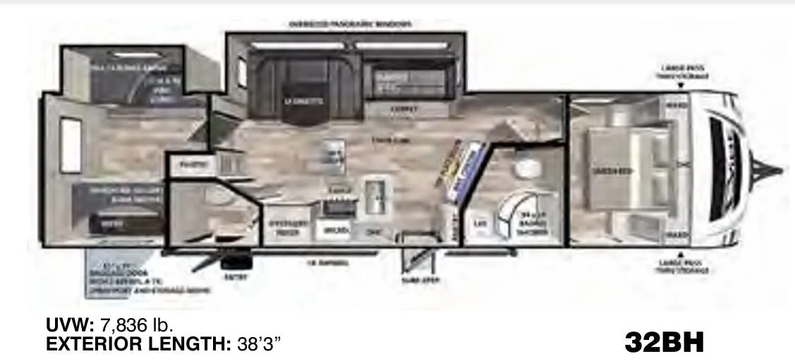 Forest River Vibe 32BH floor plan