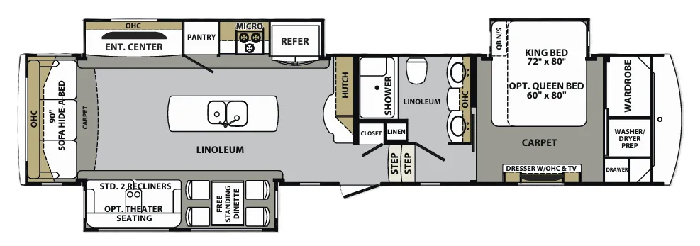 Forest River Cardinal 3456RL floor plan