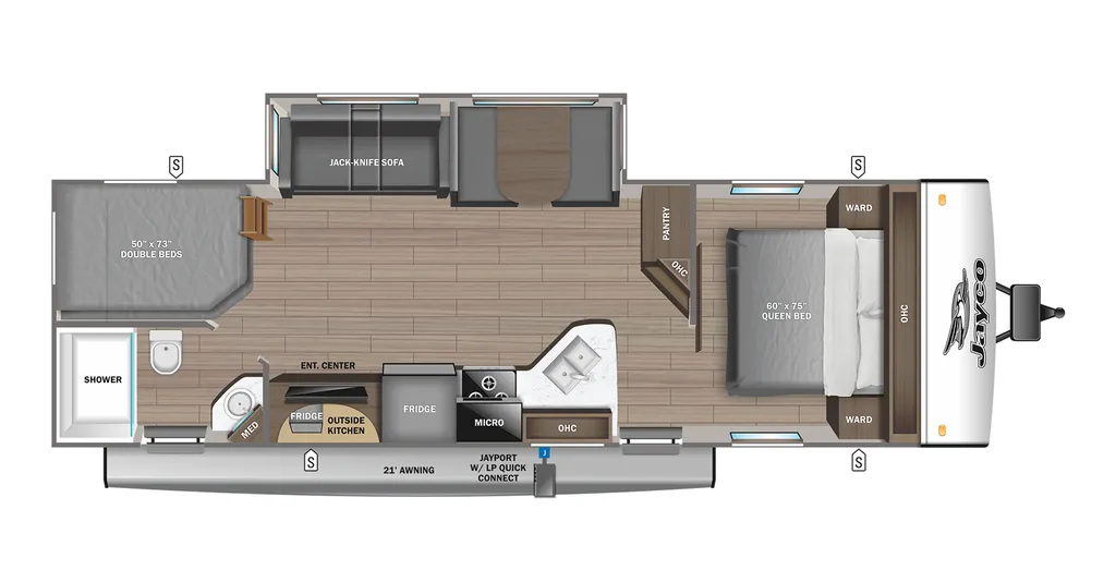 2023 Jayco Jay Feather 27BHB floor plan