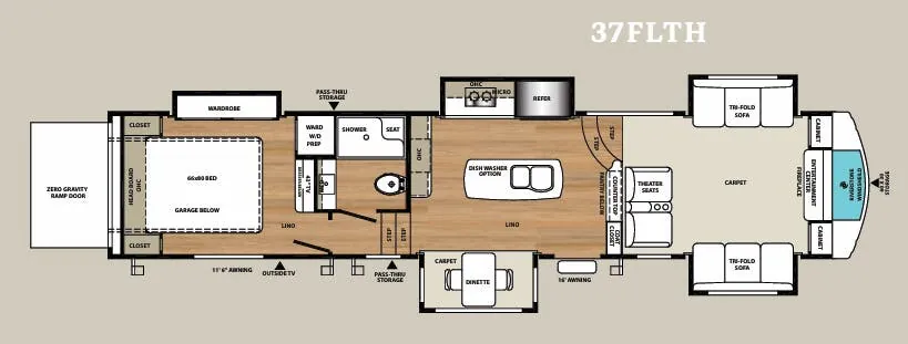 Forest River RiverStone 37FLTH floor plan
