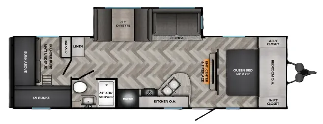 CrossRoads Zinger Lite 290QB floor plan