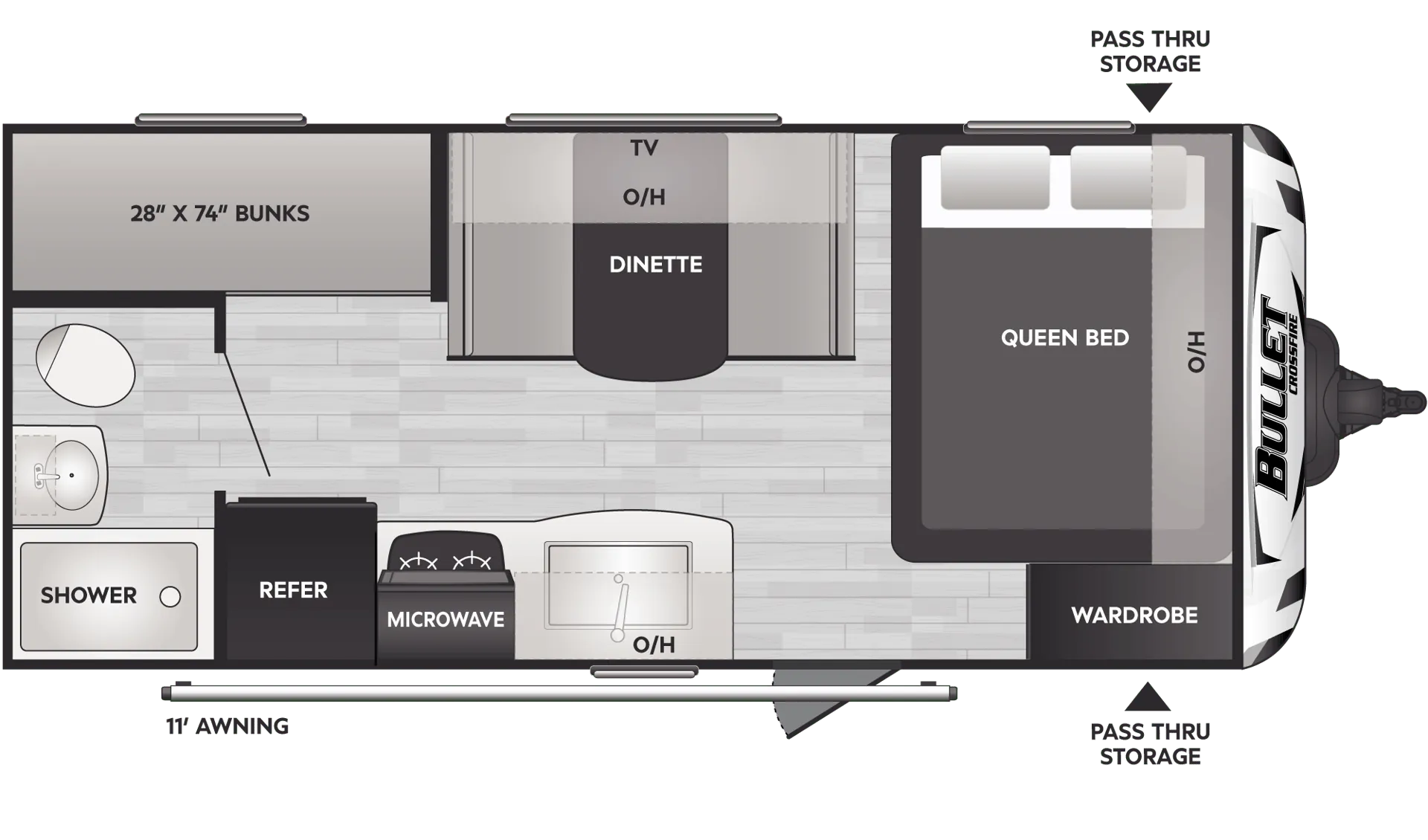Keystone Bullet Crossfire Single 1700BH floor plan