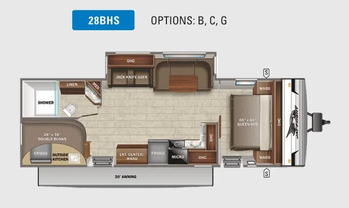 Jayco Jay Flight 28BHS floor plan
