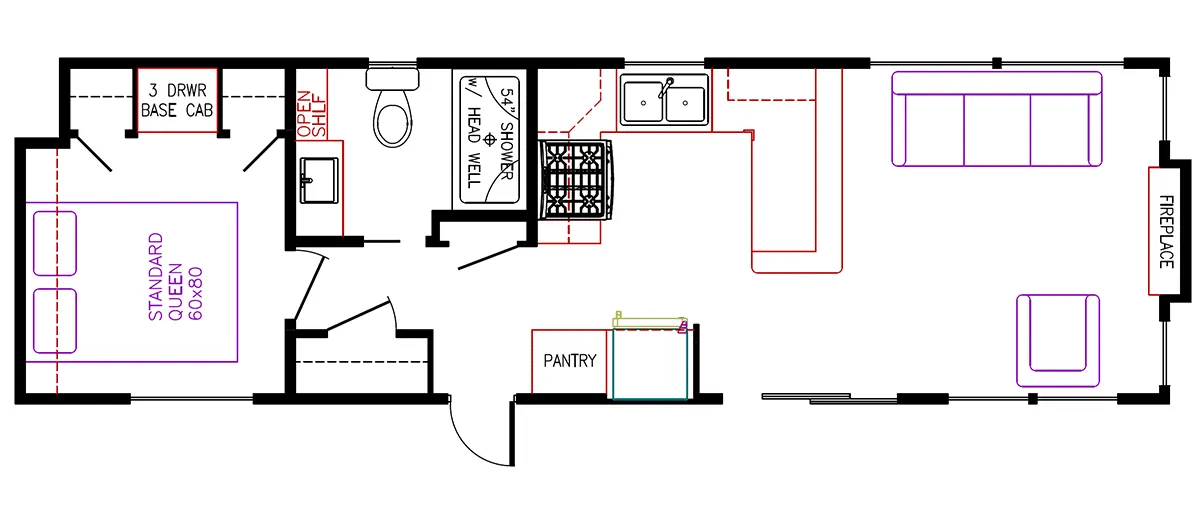 Elevation Park Model Company 7 Series 7-102 floor plan