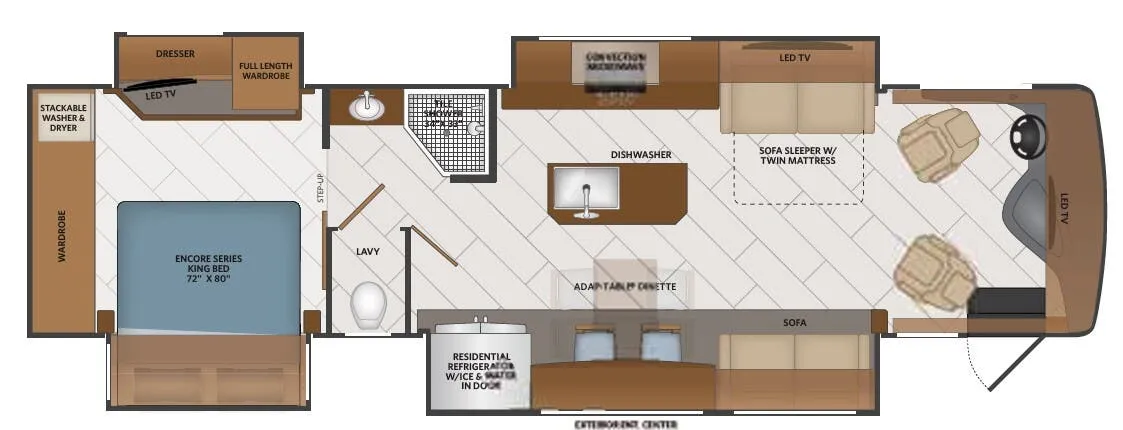 Fleetwood Discovery LXE 36HQ floor plan