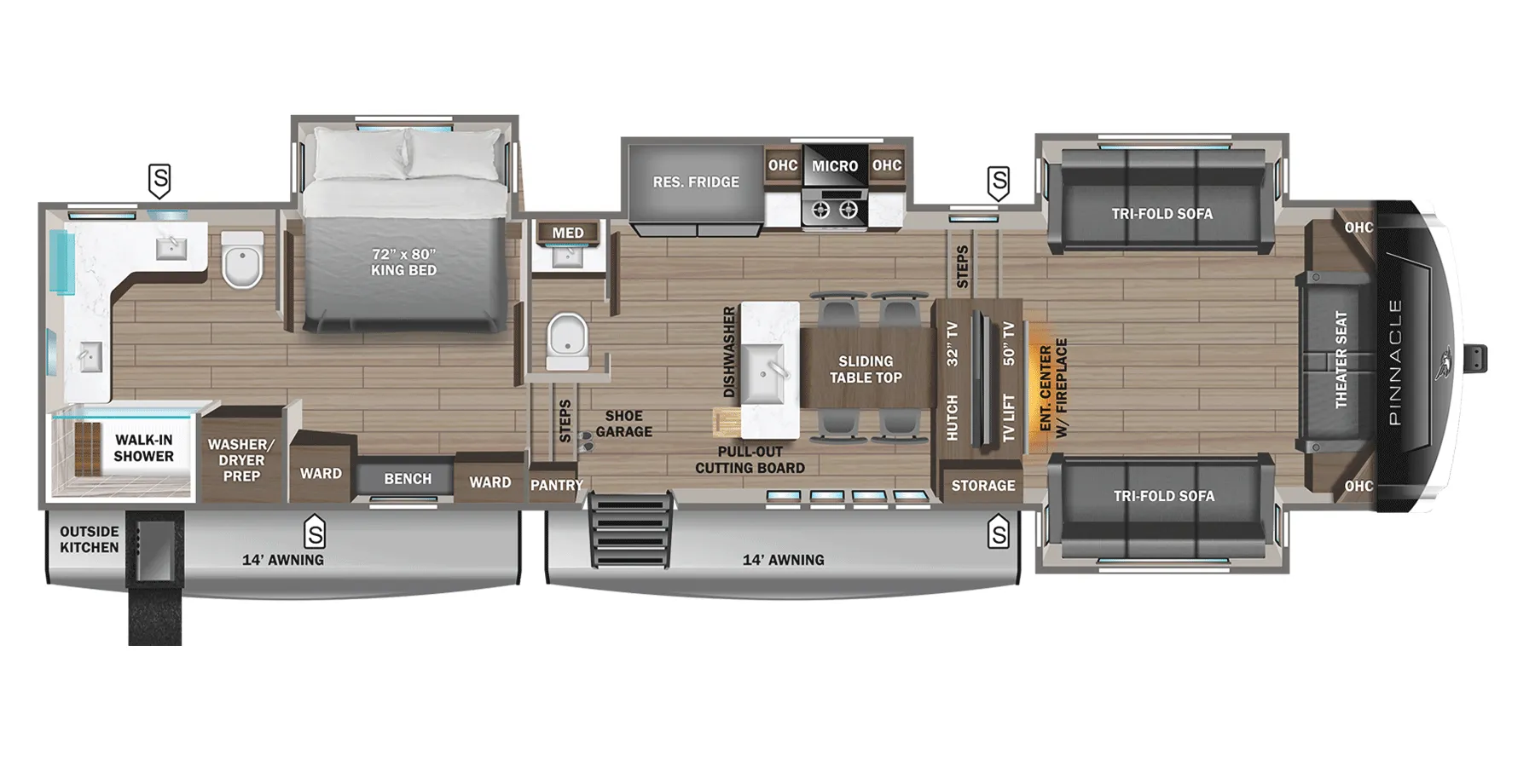 Jayco Pinnacle 38FLGS floor plan