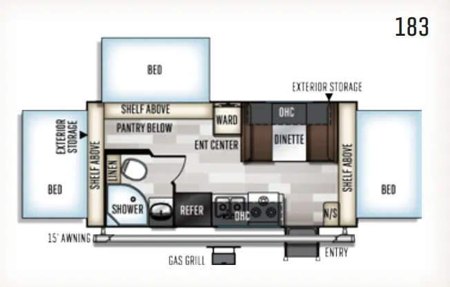 Forest River Flagstaff Shamrock 183 floor plan